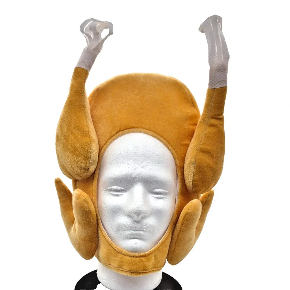 Roasted Turkey Novelty Hat Plush Thanksgiving Day/ Halloween Costume Party